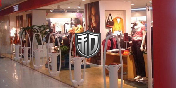 商場名牌箱包專賣店使用5支F-S3聲磁防盜器